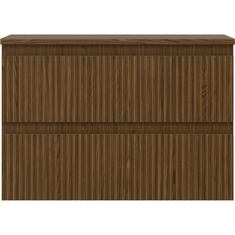 Mexen Rivel Badezimmerschrank 70 cm mit Arbeitsplatte, 2 Schubladen, gerillt, Nuss - 91A20-07047-2-BFFC86