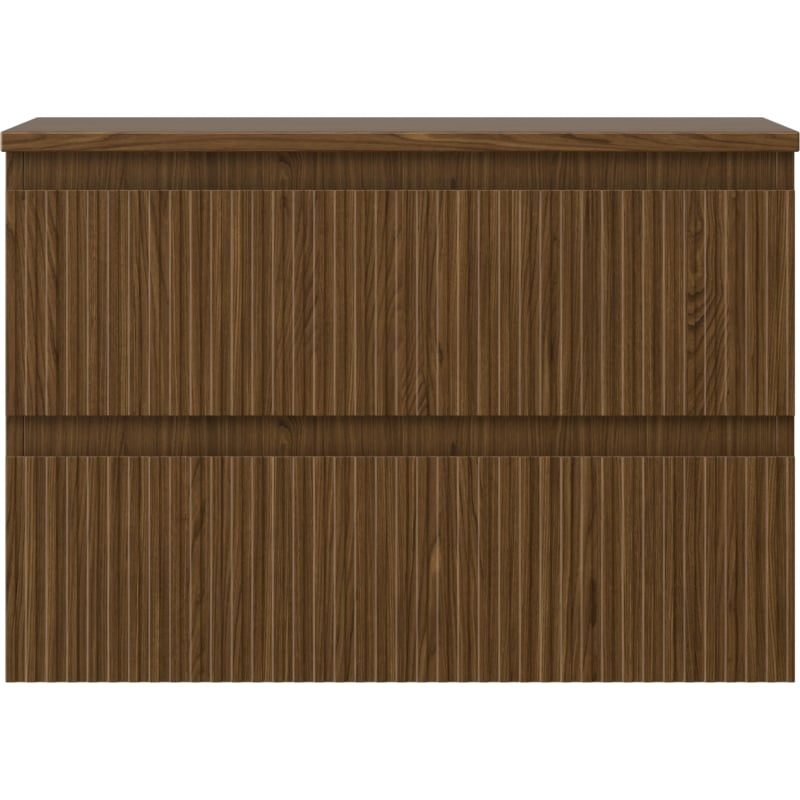 Mexen Rivel vannitoakapp kraanikausi alla 70 cm tööpinnaga, 2 sahtlit, sooneline, pähkel - 91A20-07047-2-BFFC86