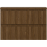 Mexen Rivel meuble de salle de bain sous-vasque 70 cm avec plateau, 2 tiroirs, rainuré, noyer - 91A20-07047-2-BFFC86