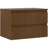 Mexen Rivel badkamerkastje onder wastafel 70 cm met blad, 2 lades, geribbeld, notenhout - 91A20-07047-2-BFFC86
