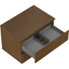 Mexen Rivel Badezimmerschrank für Waschtisch 70 cm mit Arbeitsplatte, 2 Schubladen, gerillt, Nussbaum - 91A20-07047-2-BFFC86