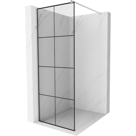 Mexen Kioto paroi de douche Walk-in 80 x 200 cm, grille noire 8 mm, chrome - 800-080-101-01-77