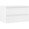 Mexen Rivel szafka łazienkowa podumywalkowa 80 cm z blatem, 2 szuflady, ryflowana , biała mat - 91A20-08047-2-BFFC01