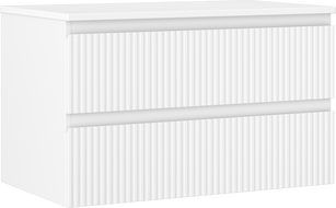 Mexen Rivel Badezimmerschrank 80 cm mit Waschtischplatte, 2 Schubladen, geriffelt, weiß matt - 91A20-08047-2-BFFC01