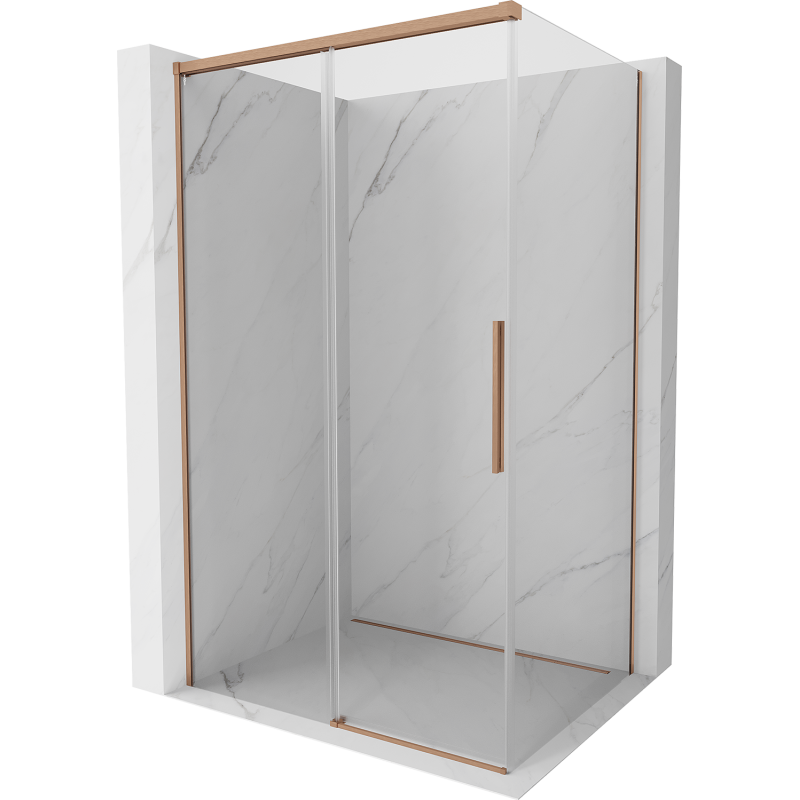 Mexen Rox Schiebeduschkabine 145 x 85 cm, transparent, gebürstetes Kupfer - 8C2-145-085-65-00