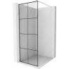Mexen Kioto Walk-in-Duschwand 90 x 200 cm, schwarzes Gitter 8 mm, Chrom - 800-090-101-01-77