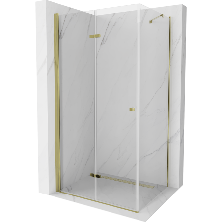 Mexen Lima faltbare Duschkabine 90 x 100 cm, transparent, gold - 856-090-100-50-00