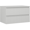 Mexen Rivel Badezimmer-Unterschrank 80 cm mit Arbeitsplatte, 2 Schubladen, gerillt, grau matt - 91A20-08047-2-BFFC62