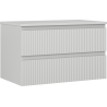 Mexen Rivel szafka łazienkowa podumywalkowa 80 cm z blatem, 2 szuflady, ryflowana , szara mat - 91A20-08047-2-BFFC62