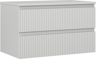 Mexen Rivel badkamerkast onder wastafel 80 cm met blad, 2 lades, gegroefd, grijs mat - 91A20-08047-2-BFFC62