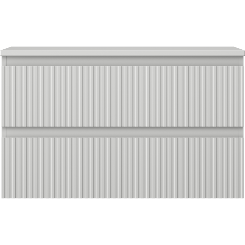 Mexen Rivel Badunterschrank 80 cm mit Arbeitsplatte, 2 Schubladen, geriffelt, graumatt - 91A20-08047-2-BFFC62