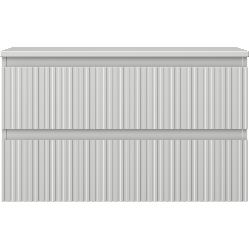 Mexen Rivel mueble de baño bajo el lavabo 80 cm con encimera, 2 cajones, ranurado, gris mate - 91A20-08047-2-BFFC62