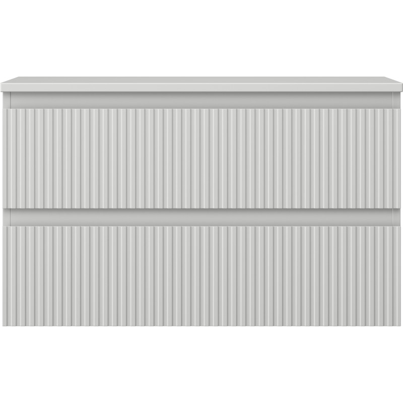 Mexen Rivel vannitoakapp kraanikausi alla 80 cm lauaplaat, 2 sahtlit, sooneline, hall matt - 91A20-08047-2-BFFC62