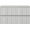 Mexen Rivel armoire de salle de bain sous lavabo 80 cm avec plan, 2 tiroirs, rainurée, gris mat - 91A20-08047-2-BFFC62