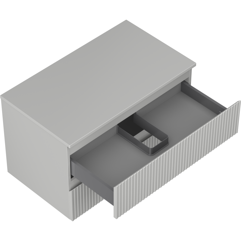 Mexen Rivel mueble de baño bajo el lavabo 80 cm con encimera, 2 cajones, ranurado, gris mate - 91A20-08047-2-BFFC62