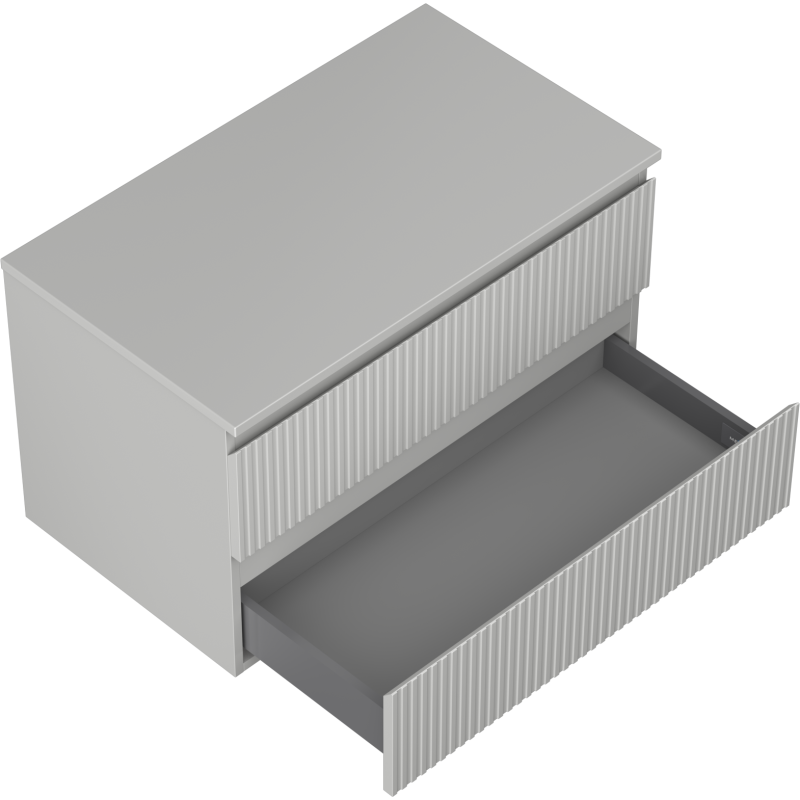 Mexen Rivel mueble de baño bajo el lavabo 80 cm con encimera, 2 cajones, ranurado, gris mate - 91A20-08047-2-BFFC62