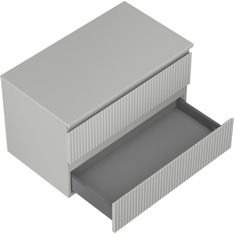 Mexen Rivel vannitoakapp kraanikausi alla 80 cm lauaplaat, 2 sahtlit, sooneline, hall matt - 91A20-08047-2-BFFC62