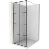 Mexen Kioto tuš stijena Walk-in 70 x 200 cm, crna rešetka 8 mm, zlatna - 800-070-101-50-77