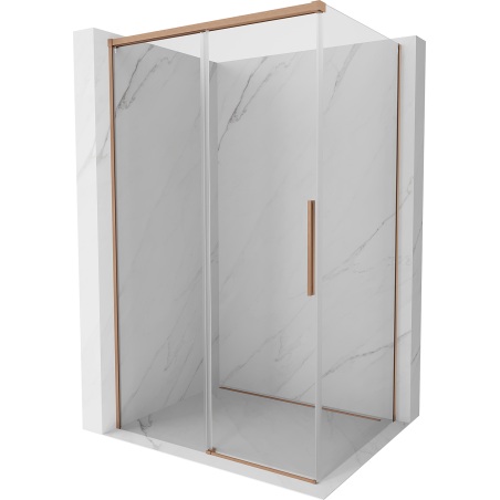 Mexen Rox schuifdouchecabine 160 x 85 cm, transparant, geborsteld koper - 8C2-160-085-65-00