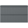 Mexen Rivel badkamerkastje voor wastafel 80 cm met blad, 2 lades, geribbeld, grafiet mat - 91A20-08047-2-BFFC66