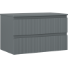 Mexen Rivel mueble de baño bajo lavabo de 80 cm con encimera, 2 cajones, acanalado, grafito mate - 91A20-08047-2-BFFC66