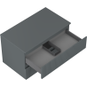 Mexen Rivel bathroom vanity unit 80 cm with countertop, 2 drawers, ribbed, matte graphite - 91A20-08047-2-BFFC66