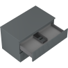 Mexen Rivel meuble de salle de bains sous-lavabo 80 cm avec plateau, 2 tiroirs, rainuré, graphite mat - 91A20-08047-2-BFFC66