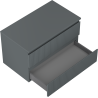 Mexen Rivel badkamerkastje voor wastafel 80 cm met blad, 2 lades, geribbeld, grafiet mat - 91A20-08047-2-BFFC66