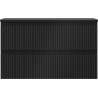 Mexen Rivel badkamerkast onder de wastafel 80 cm met blad, 2 lades, gegroefd, zwarte mat - 91A20-08047-2-BFFC71