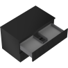 Mexen Rivel Badezimmerschrank 80 cm mit Waschbeckenplatte, 2 Schubladen, geriffelt, schwarz matt - 91A20-08047-2-BFFC71
