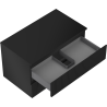 Mexen Rivel bathroom under-sink cabinet 80 cm with countertop, 2 drawers, fluted, black matte - 91A20-08047-2-BFFC71