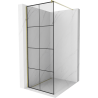 Mexen Kioto paroi de douche Walk-in 90 x 200 cm, grille noire 8 mm, or - 800-090-101-50-77