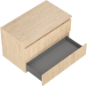 Mexen Rivel badkamerkastje onder wastafel 80 cm met blad, 2 lades, gegroefd, eik - 91A20-08047-2-BFFC81