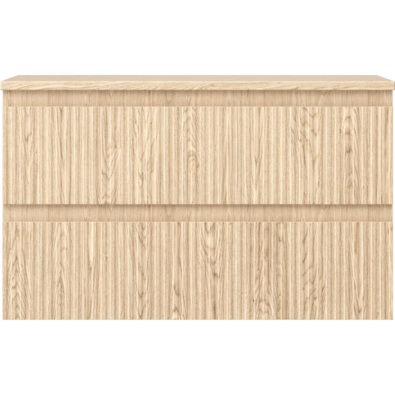 Mexen Rivel Buedzëmmerënnerschaf mam Lavabo 80 cm mat Uewerkant, 2 Schief, geriwwelt, Eech - 91A20-08047-2-BFFC81