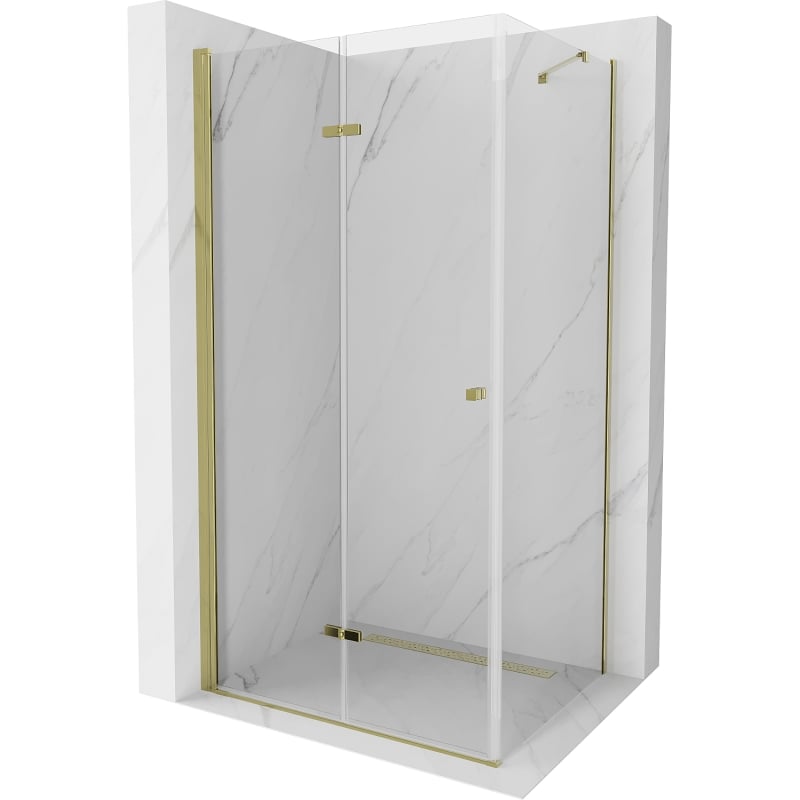Mexen Lima kokkupandav dušinurk 100 x 90 cm, läbipaistev, kuldne - 856-100-090-50-00