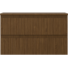 Mexen Rivel badkamerkast onder wastafel 80 cm met blad, 2 laden, geribbeld, walnoot - 91A20-08047-2-BFFC86