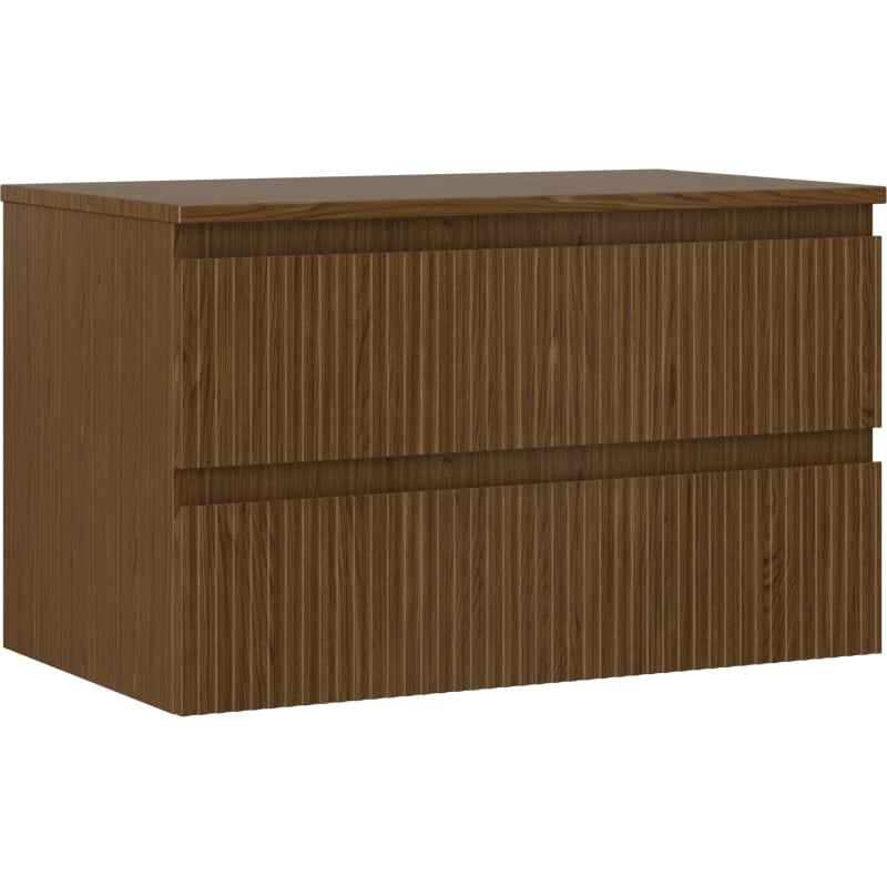Mexen Rivel vannitoa kapp valamu all 80 cm lauaplaadiga, 2 sahtlit, sooniline, pähkel - 91A20-08047-2-BFFC86