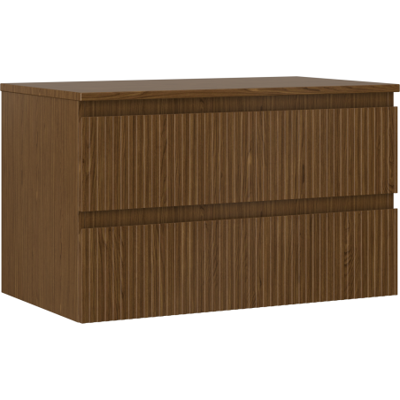 Mexen Rivel vannitoa kapp valamu all 80 cm lauaplaadiga, 2 sahtlit, sooniline, pähkel - 91A20-08047-2-BFFC86