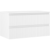 Mexen Rivel gabinete de baño bajo lavabo de 90 cm con encimera, 2 cajones, ranurado, blanco mate - 91A20-09047-2-BFFC01