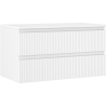 Mexen Rivel szafka łazienkowa podumywalkowa 90 cm z blatem, 2 szuflady, ryflowana , biała mat - 91A20-09047-2-BFFC01