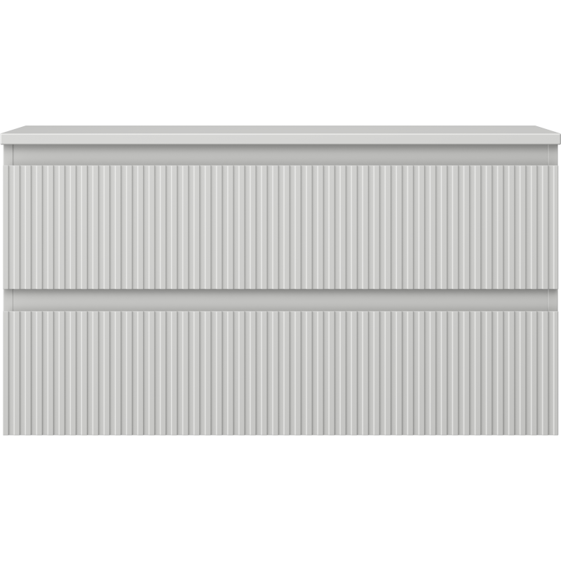 Mexen Rivel armário de casa de banho para lavatório 90 cm com tampo, 2 gavetas, frisado, cinzento mate - 91A20-09047-2-BFFC62