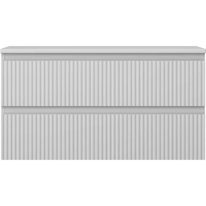 Mexen Rivel mueble de baño bajo lavabo de 90 cm con encimera, 2 cajones, ranurado, gris mate - 91A20-09047-2-BFFC62