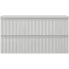 Mexen Rivel 90 cm Vanity Bathroom Cabinet with Countertop, 2 Drawers, Fluted, Matte Gray - 91A20-09047-2-BFFC62