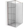 Mexen Kioto mampara de ducha Walk-in 90 x 200 cm, rejilla negra 8 mm, oro rosa - 800-090-101-60-77