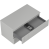 Mexen Rivel 90 cm Vanity Bathroom Cabinet with Countertop, 2 Drawers, Fluted, Matte Gray - 91A20-09047-2-BFFC62