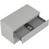 Mexen Rivel mueble de baño bajo lavabo de 90 cm con encimera, 2 cajones, ranurado, gris mate - 91A20-09047-2-BFFC62