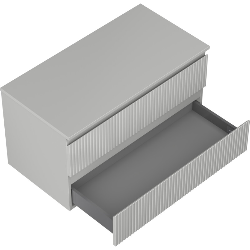 Mexen Rivel armario de baño bajo lavabo de 90 cm con encimera, 2 cajones, ranurado, gris mate - 91A20-09047-2-BFFC62
