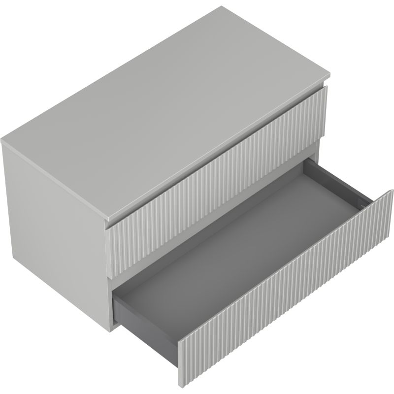 Mexen Rivel mobile da bagno sottolavabo 90 cm con piano, 2 cassetti, scanalato, grigio opaco - 91A20-09047-2-BFFC62