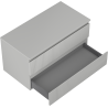Mexen Rivel 90 cm Vanity Bathroom Cabinet with Countertop, 2 Drawers, Fluted, Matte Gray - 91A20-09047-2-BFFC62