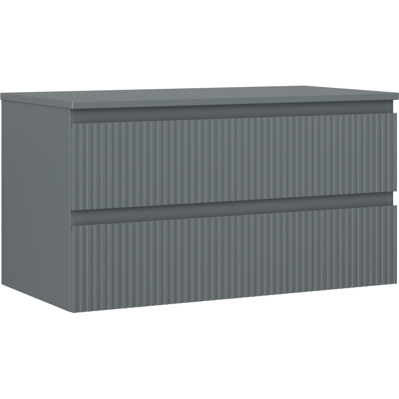 Mexen Rivel vannitoakapid valamu alla 90 cm lauaplaadiga, 2 sahtlit, sooneline, grafiit matt - 91A20-09047-2-BFFC66
